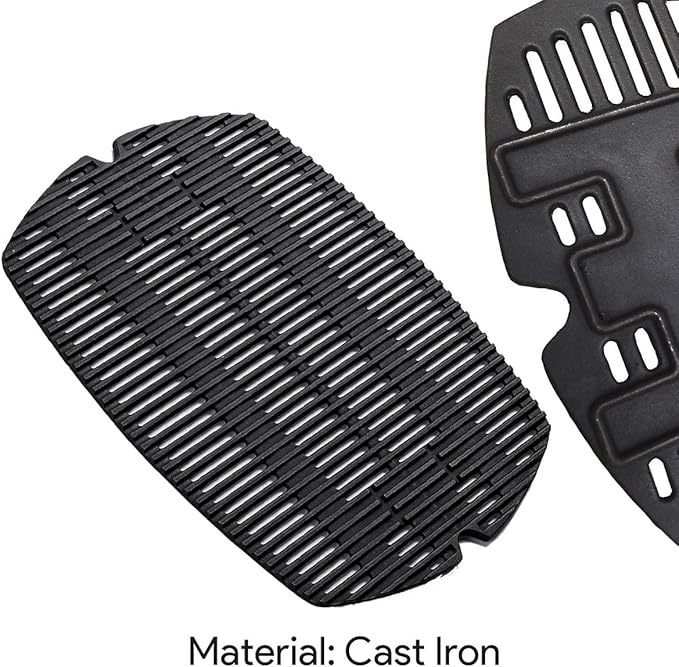 7582 7644 Replacement Cooking Grates for Weber Baby Q, Q 100 Q120 Q1000 50060001 51060001 52020001 Q1200 Q1400, Matte Cast Iron Cooking Grid for Weber Baby Q