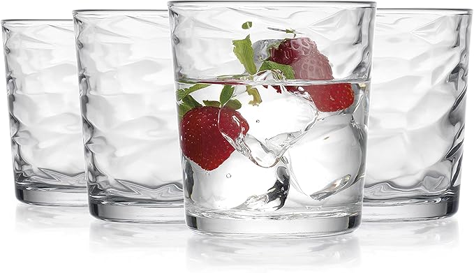 Glaver's Whiskey Glasses 13 oz. Barware Set of 4 Old Fashioned Glasses for Whisky, Scotch, Bourbon, Liquor, Juice, and Cocktails.