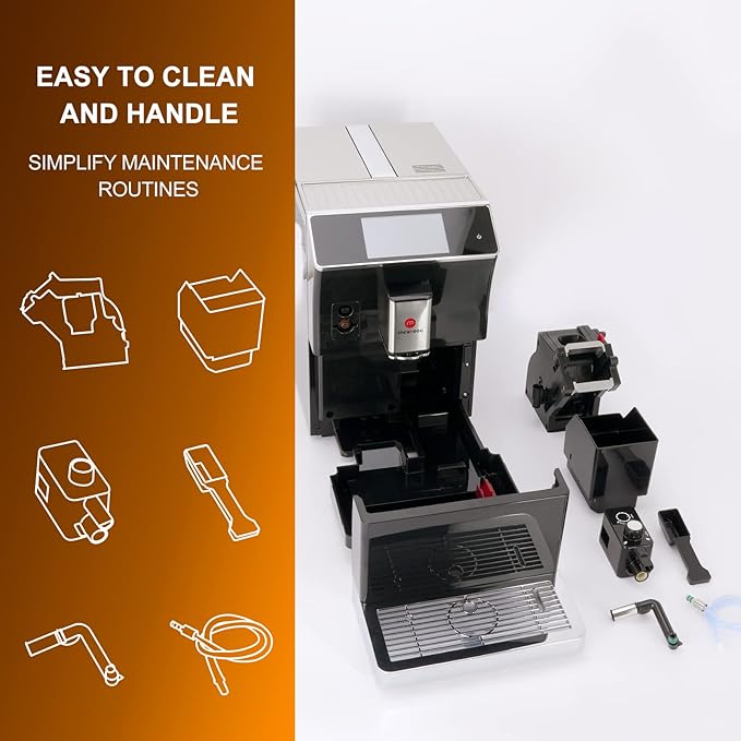 Mcilpoog WS-203 Super-automatic Espresso Coffee Machine With Smart Touch Screen For Brewing 16 Coffee Drinks