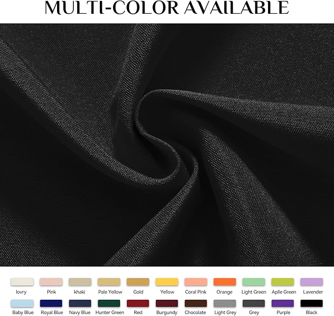 Softalker Rectangle Tablecloth, Waterproof & Stain Resistant Table Cloths Wrinkle Free Fabric Washable 210GSM Polyester Table Cover for Dining/Party/Outdoor - 70 x 120 inch,Black
