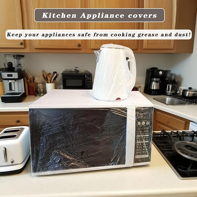 40 PCS Kitchen Small Appliance Covers,Clear Plastic Dust Cover for Instant Pot,Blender,Slow Cooker,Air Fryer,Toaster Oven,Food Processor,Mixer,Meat Slicer,Coffee & Bread Maker