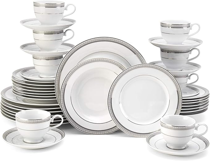 Mikasa Platinum Crown 40-Piece Dinnerware Set, Service for 8