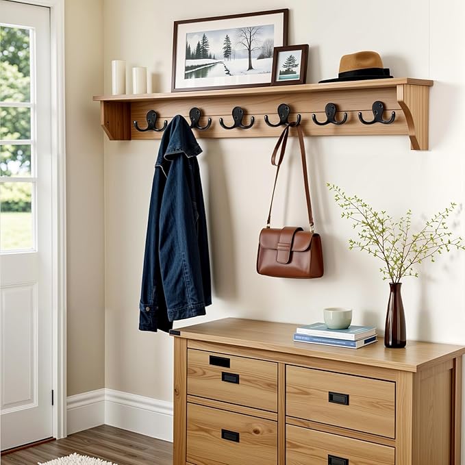 Coat Hooks Wall Hooks for Hanging - 25 Pack Black Double Prong Hook Wall Mounted - Great for Living Room, Bedroom, Entryway, Closet for Coat, Bag, Towel, Hat, Key, Cup, Heavy-Duty, Easy to Install