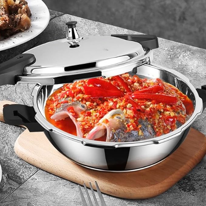 Yctze Mini Pressure Cooker, Stainless Steel Pressure Cooker Explosion Proof 1.8 Liter Pressure Cooker for Home