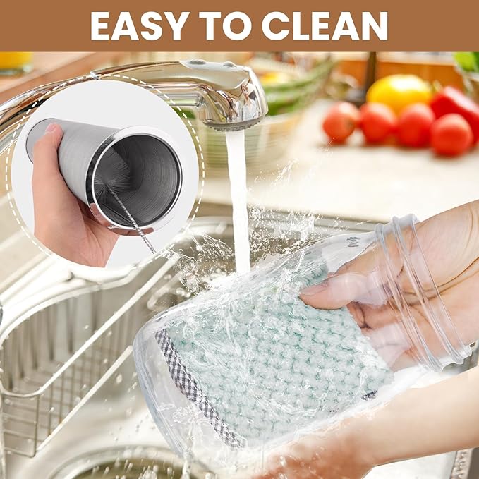 Cold Brew Coffee Maker,32 oz Mason Jar Pitcher with Stainless Steel Filter, Pour Spout Handle Lid, Heavy Duty Glass Airtight & Leak-Proof Pitcher for iced coffee Tea Breastmilk Lemonade-Pink