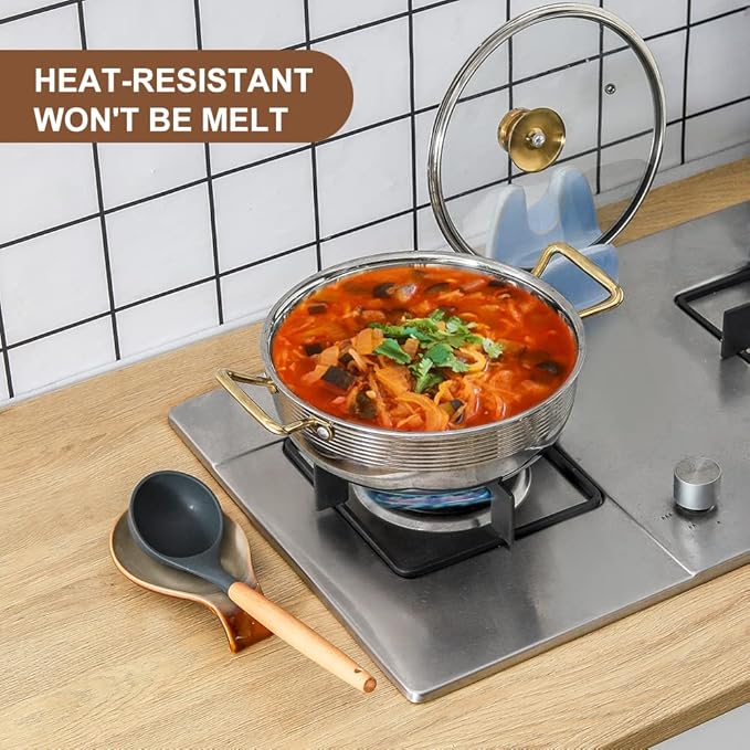 Nihow Ceramic Spoon Rest: 4 Inch Stable Utensil Rest - Spoon Holder for Kitchen counter/Countertop/Stove Top - Dishwasher Safe - Elegant Brown (1 PC)