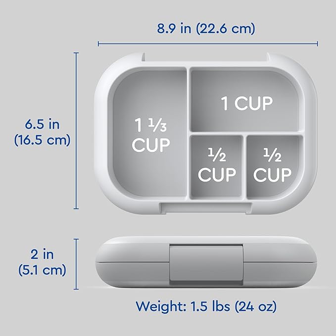 Bentgo Chill Kids Leak-Proof Lunch Box - 4-Compartment Bento Box with Built-In Ice Pack, 3.3 Cup Capacity, PFAS & BPA-Free, Microwave & Dishwasher Safe, Ideal Size for Ages 3 to 7 (Gray)