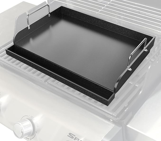 Cast Iron Griddle for Gas Grill, Nanoceramic Nonstick Flat Top Griddle Insert for Outdoor Gas Grill