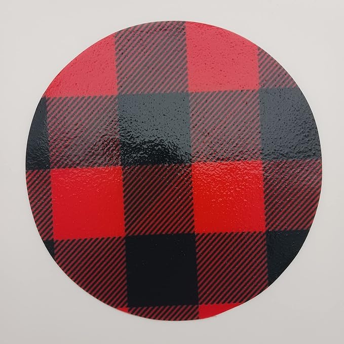 Andreas Silicone JO-438 Non-Slip 6.25" Jar Opener, Easy Lid Opener, Made with Silicone and Fabric, Dishwasher Safe, Garlic Peeler, Black & Red Buffalo Plaid, 6.25 inch