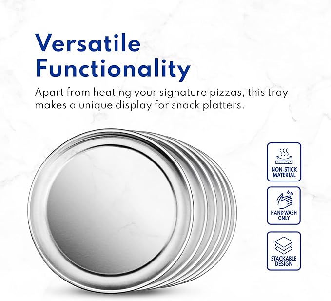 New Star Foodservice 50776 Pizza Pan/Tray, Wide Rim, Aluminum, 18 Inch