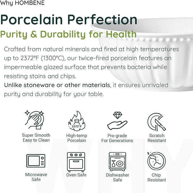 Pasta and Salad Bowls,8.5 Inch Serving and Soup Bowl Set, Microwave and Dishwasher Safe, Set of 2, White, Kitchen Plates and Bowls Set