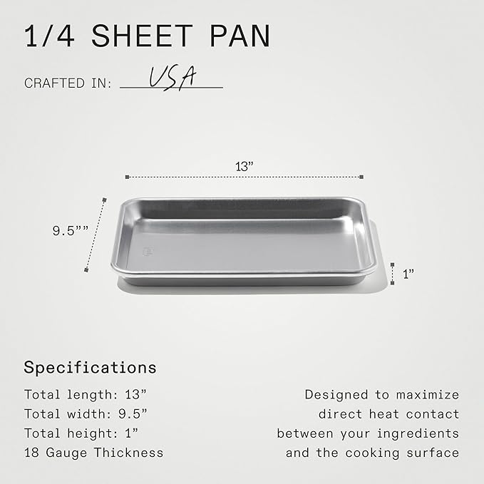 Made In Cookware - Quarter Sheet Pan - Commercial Grade Aluminum - Professional Bakeware