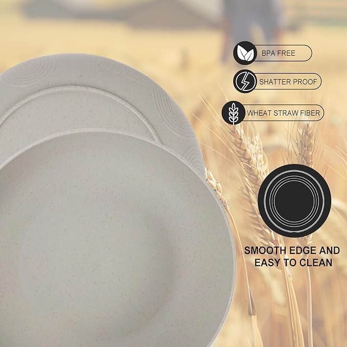 2 Pack Salad Bowls,10inch 65oz Large Salad Bowl Set,Plastic Bowl for Kitchen,wheat straw bowls Set for Soup,Cereal,Ramen,Fruit,Salad,Dishwasher & Microwave Safe,Easy Clean.Gray