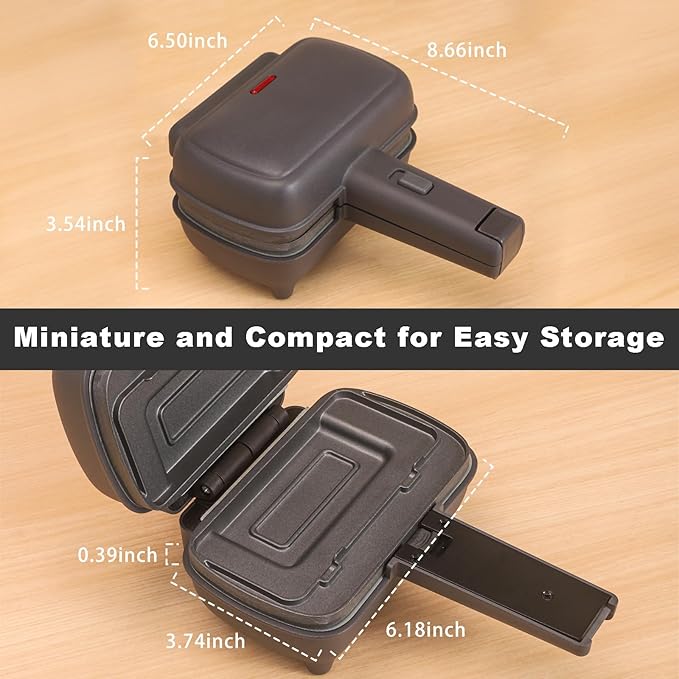 Mini Sandwich Maker with Removable Plates: Portable Grilled Cheese Maker, Electric Breakfast Sandwichera with Non-Stick Plates, Hot Sandwich Maker Press for Cooking Breakfast, Grilled Cheese