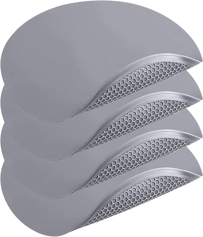 4 Pack 12 Inch Multi-Purpose Silicone Mat, As Drying Mat, Microwave Mat, Trivet, Pot Holder, Placemat, Utensils Rest, Pad for Hot Pans Plates Dishes Kitchen Countertop, Heat Resistant Mat, Light Gray
