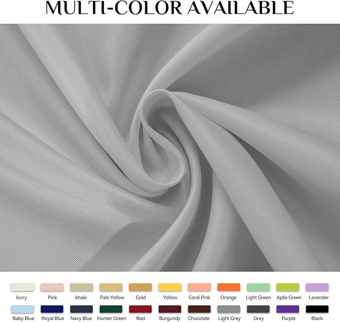 Softalker Rectangle Tablecloth, Waterproof & Stain Resistant Square Table Cloths Wrinkle Free Fabric Washable 210GSM Polyester Table Cover for Dining/Party/Outdoor - 70 x 70 inch,Light Grey