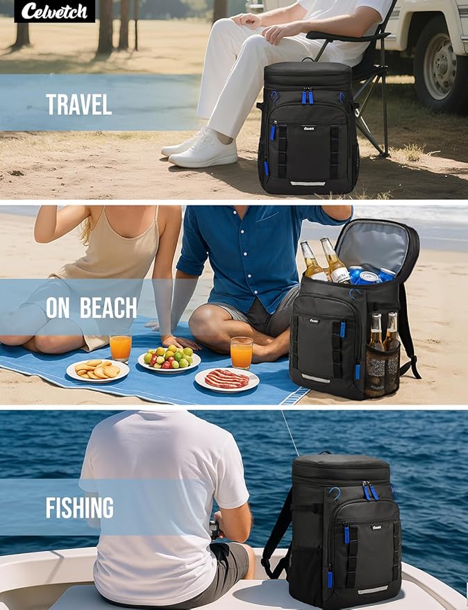Backpack Cooler Insulated Leak Proof 36/40 Cans Large Capacity Soft Insulated Cooler Bag Lightweight Lunch Backpack for Men Women Work Travel Beach Camping Picnic Hiking - Grey