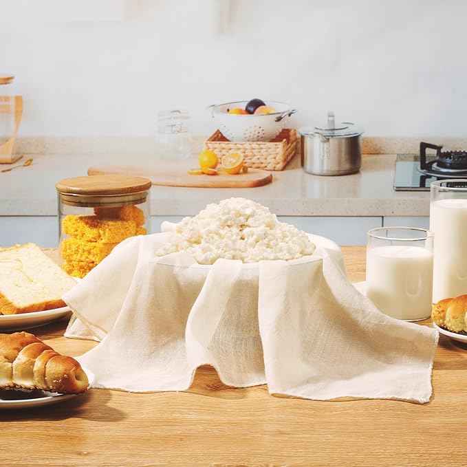 10 PCS Reusable Cheesecloth, 20x20 inch Hemmed,Ultra Fine for Straining & Cooking,Washable Unbleached Pure Cotton Cheesecloth for Making Cheese