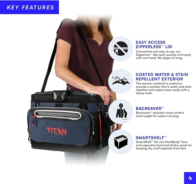 Titan by Arctic Zone 30 Can Zipperless Soft Cooler with HardBody Liner