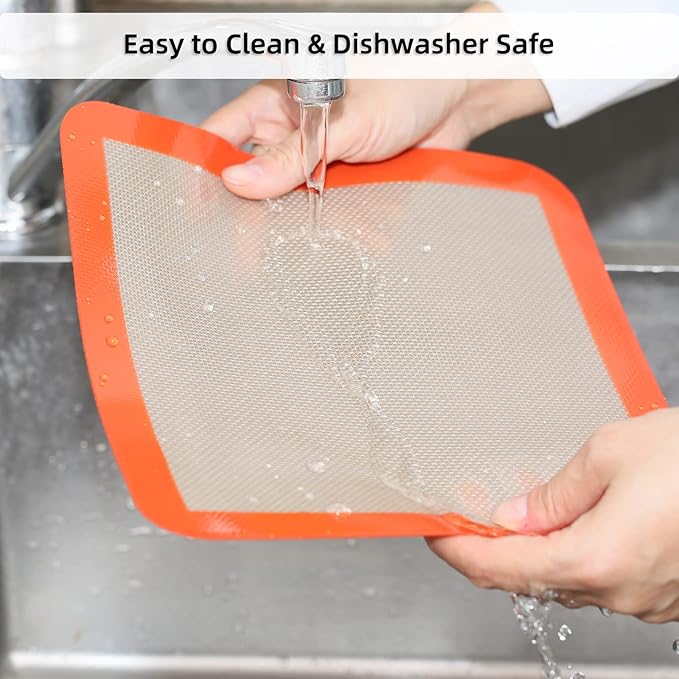 Square Silicone Baking Mats for 10 Inch Cake Pan, 9.65"Square Food Grade Silicone Mat for Baking Sheet for Cake/Pastry/Toast/Pie, Non-Stick Reusable Baking Mat for 10x10 Air Fryer/Cake Pan/Oven