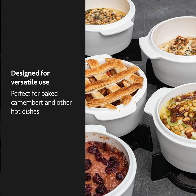 BOSKA Cheese baker - Brie Baker with Lid - Queso Warmer for Brie Cheese bites - Tea Light Candle keep Anything you make Warm - Handy Size & Microwave-safe