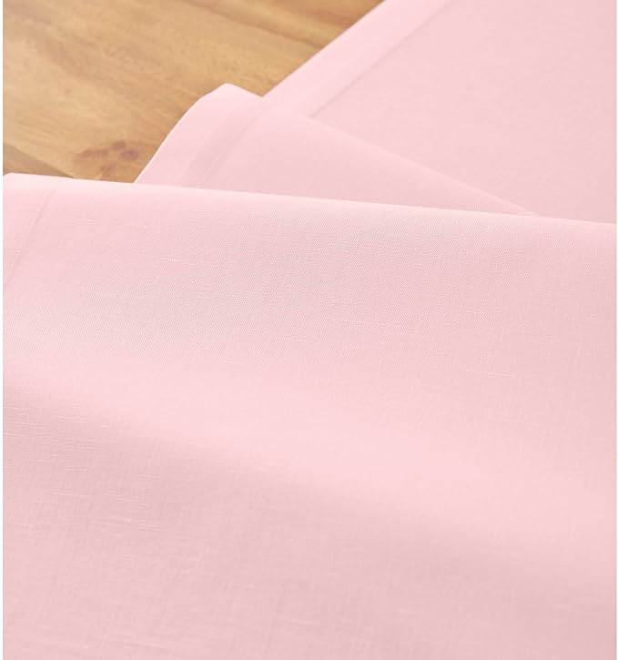 Solino Home Pink Table Runner 108 Inches Long - Dru Cotton Linen Dining Table Runner 14 x 108 Inch for Summer, Halloween - Handcrafted and Machine Washable