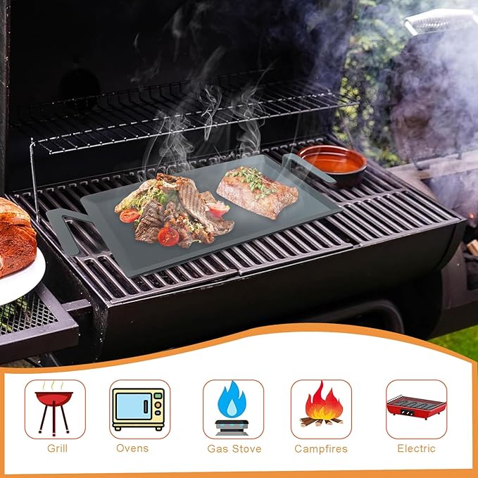 Carbon Steel Griddle, Large Premium Cooking Griddle, Professional Cookware Replacement for Made In Cookware, 24" x 10 1/2"