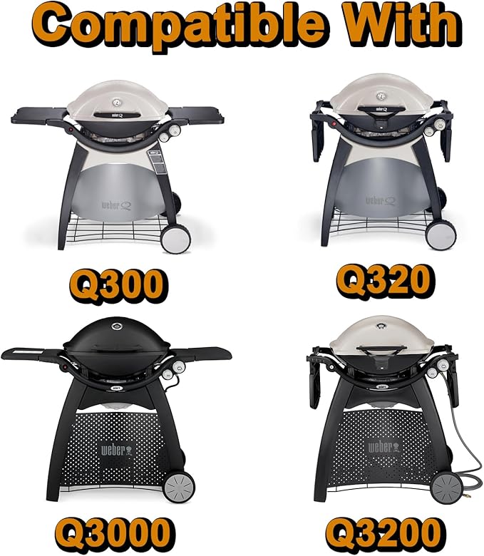 Q3200 Grill Grates Replacement Parts for Weber Q300 Q 3200 Q3000 Q320 Q 300 Q 320 Q 3000 Grill Parts Cast Iron Cooking Grates 57060001 586002 404341 426001 7646 Cooking Grids Accessories 2 Pcs