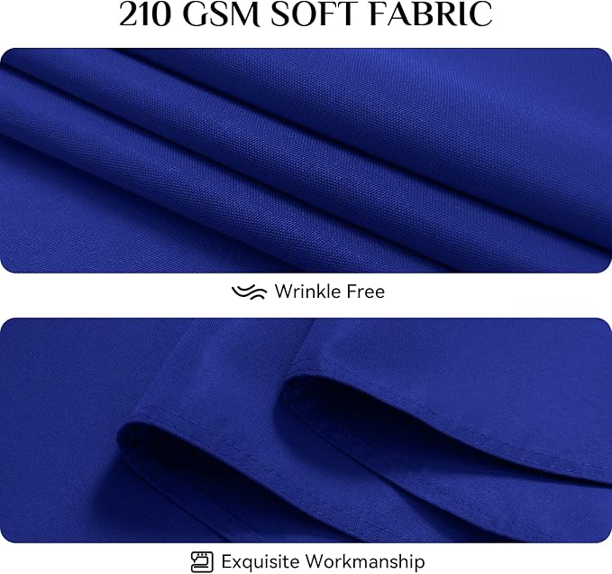 Softalker Rectangle Tablecloth, Waterproof & Stain Resistant Table Cloths Wrinkle Free Fabric Washable 210GSM Polyester Table Cover for Dining/Party/Outdoor - 52 x 70 inch,Royal Blue