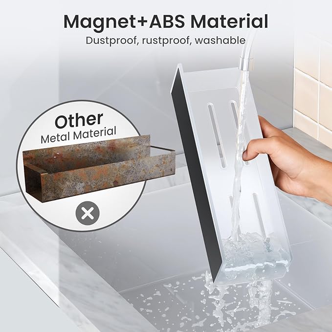 Magnetic Spice Rack for Refrigerator, Kitchen Organizer and Storage Shelf, Clear(4 Pack)