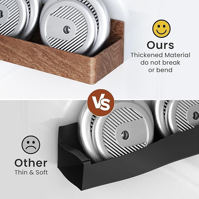 Magnetic Spice Rack for Refrigerator, Kitchen Organizer and Storage Shelf, Wood Red (4 Pack)…