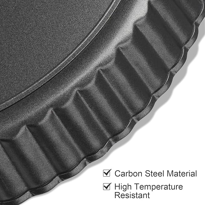 8 Inch Tart Pan Fluted Fruit Pie Pans With Removable Base Nonstick Coating Tarts Molds for Baking Supply For Pizza Tartlet Cake Quiche