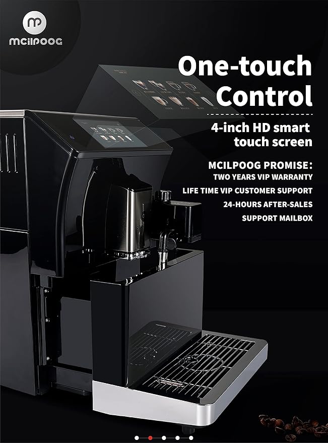 Mcilpoog ws-203 fully Automatic Espresso Coffee Machine, 1300W, 16 Drink Types, 19 Bar Pump, 1.7L Water Tank