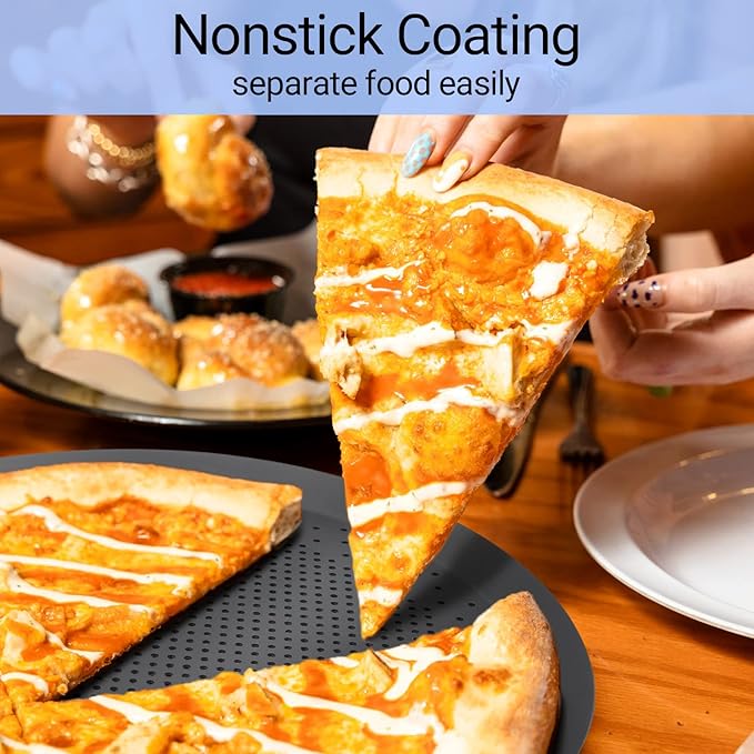 Beasea Pizza Pan with Holes, 13 Inch Pizza Pan Aluminum Alloy Round Vented Pizza Pans Heavy Duty Pizza Crisper Pan Pizza Baking Tray Bakeware for Home Restaurant Kitchen
