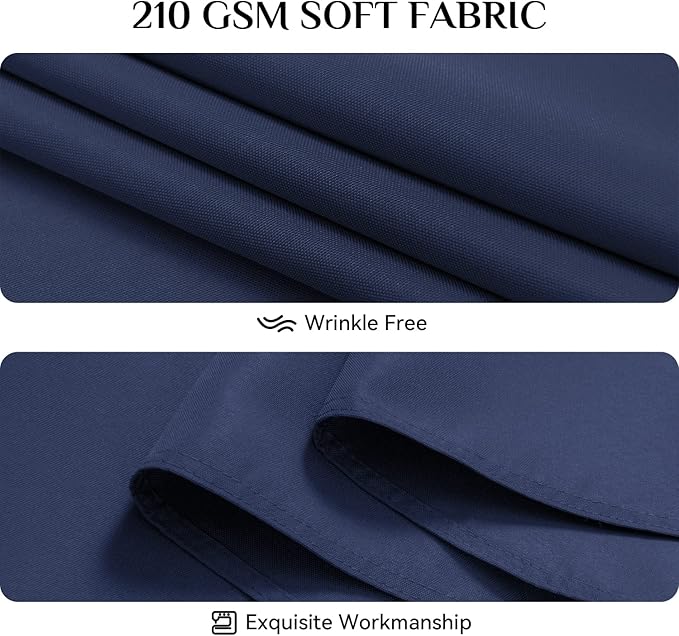 Softalker Rectangle Tablecloth, Waterproof & Stain Resistant Table Cloths Wrinkle Free Fabric Washable 210GSM Polyester Table Cover for Dining/Party/Outdoor - 60 x 120 inch,Navy Blue