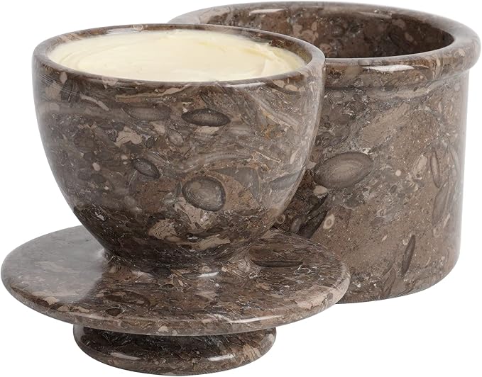 Radicaln Marble Butter Keeper 4.25" Inches Oceanic Handmade Butter Crock For Spreadable Butter Ideal Butter Crock For Counter With Water French Butter, Crock Pot & butter dish with lid for countertop