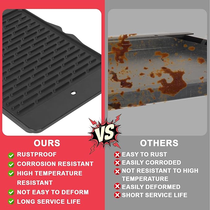 FlexFlame Cast Iron Reversible Griddle for Ninja Grills, Upgrade Flat Top Griddle Plate for Ninja PG300 Outdoor Grill Accessories Compatible with Flexflame Grill Accessories XSKHLFGRIDLE 17''L x 12''W