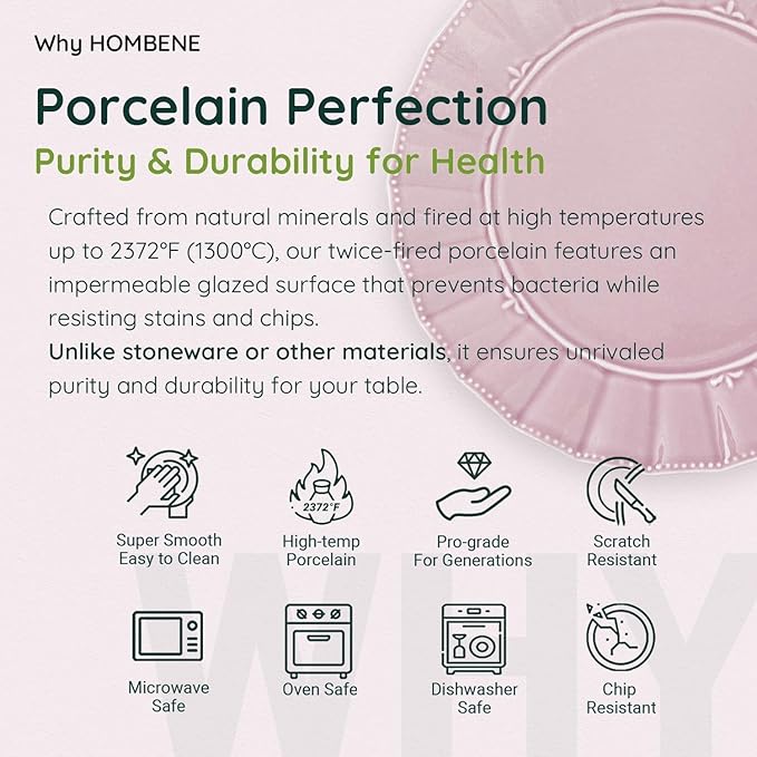 Ceramic Soup Serving Bowls for Kitchen, 6.4 Inch, Set of 4, Cereal Bowl Porcelain, Oven & Microwave Safe, Red