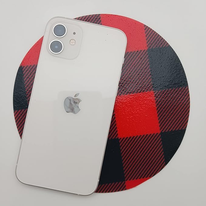 Andreas Silicone JO-438 Non-Slip 6.25" Jar Opener, Easy Lid Opener, Made with Silicone and Fabric, Dishwasher Safe, Garlic Peeler, Black & Red Buffalo Plaid, 6.25 inch