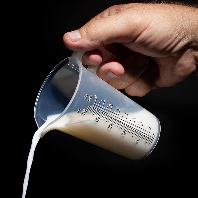 8oz 1 Cup Measure Pitcher with Convenient Conversion Chart– Food Grade - Great for Cooking, Home Hobbies, Aquariums, Pet Additives, Medical and Lab Chemicals with High Chemical Resistance by Turnah