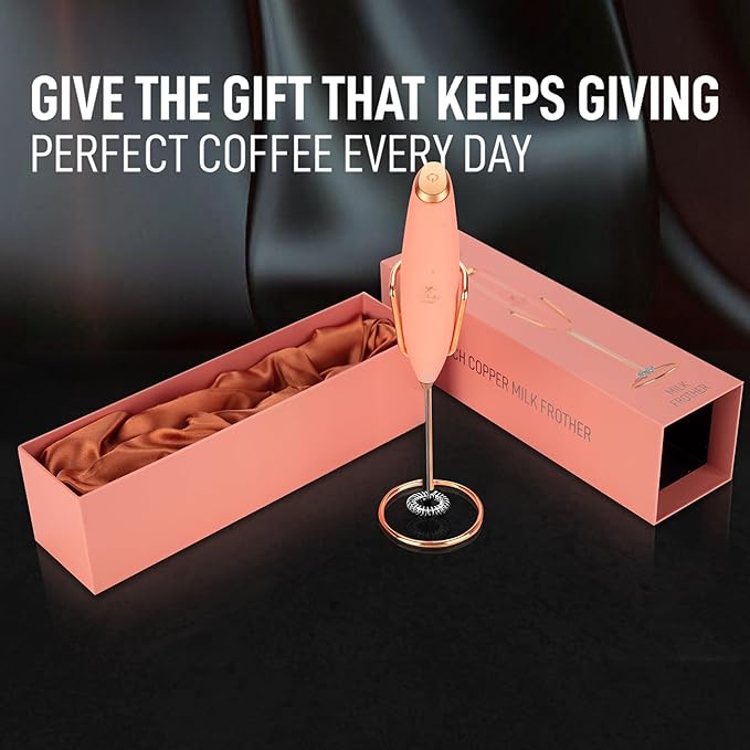 Zulay Kitchen Executive Series Luxury Gift Milk Frother with 4 Duracell Batteries – Handheld Electric Foam Maker for Coffee, Lattes & Hot Chocolate – Deluxe Finish, Ultimate Gift for Coffee Lovers