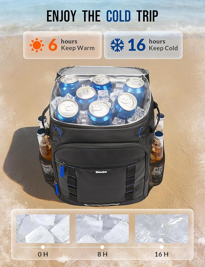 Backpack Cooler Insulated Leak Proof 36/40 Cans Large Capacity Soft Insulated Cooler Bag Lightweight Lunch Backpack for Men Women Work Travel Beach Camping Picnic Hiking - Black