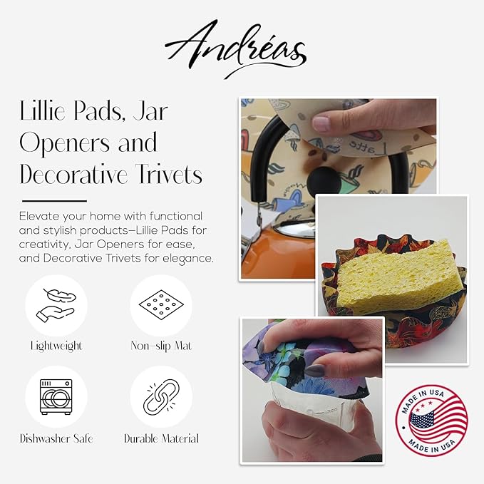 Andreas Silicone JO-LLDog Non-Slip 6.25" Jar Opener, Easy Lid Opener, Made with Silicone and Fabric, Dishwasher Safe, Garlic Peeler, Dog Life, 6.25 inch