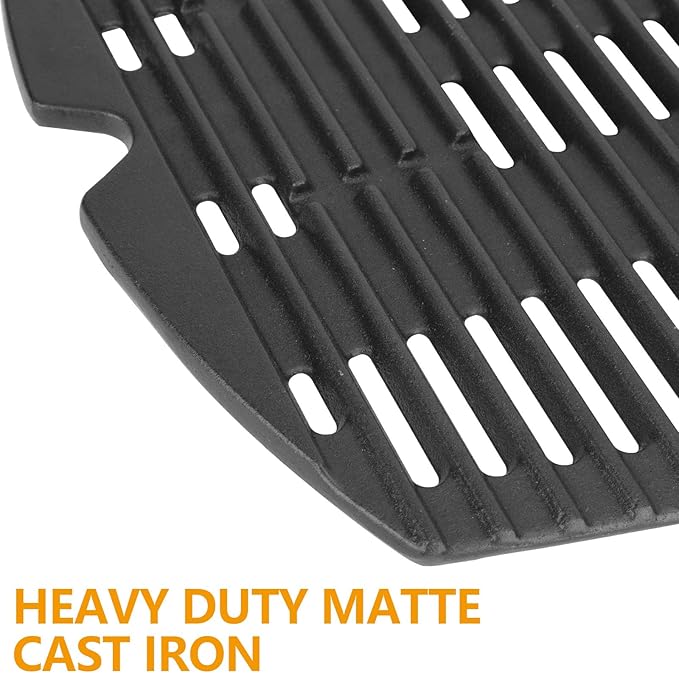 BBQ-PLUS 7582 Cast Iron Cooking Grate for Weber Baby Q Series Parts Q1000 Grill Accessories Q100 Q120 Q1200 Sreies,Grill Grate Replacement for Weber 386001 386002,17 x 12.7 with Carry Bag