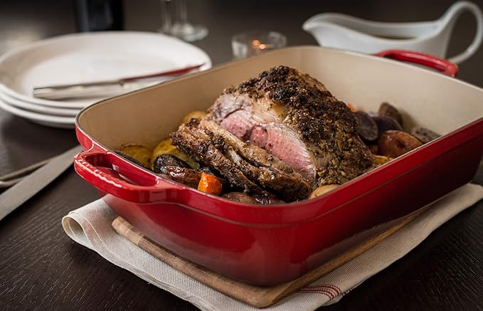 Le Creuset Enameled Cast Iron Signature Rectangular Roaster, 7 qt. (12.8" x 18.7"), Cerise