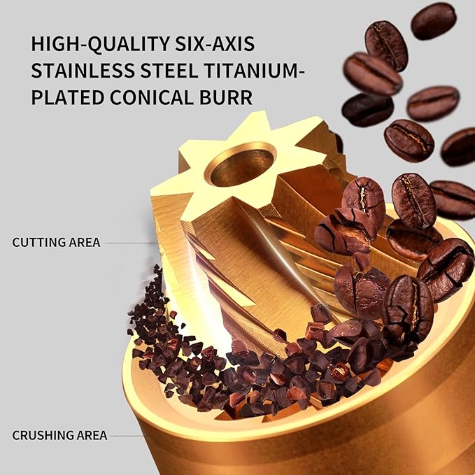 Z3 /Z3pro Coffee Bean Grinder, Hand Grinder with 6-Core CNC Stainless Steel Conical Burr,Double Bearing Positioning for Espresso,Pour Over,FrenchPress,Moka,Americano (Silver, Z3PRO)