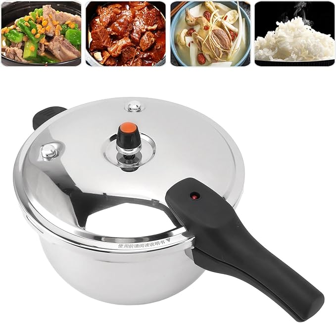 ciciglow Stainless Steel Pressure Cooker, Fast Cooking Pot with Safety Valve, Multifunctional Design, Intelligent, Universal for Induction Cooktops and Stoves, Comfortable (8L)