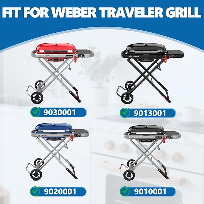 Cooking Griddle for Weber 9010001 9013001 Full Size Griddle for Weber 9020001 9030001 Flat Top Plate Insert with Grease Hole Carry Bag, Carbon Steel