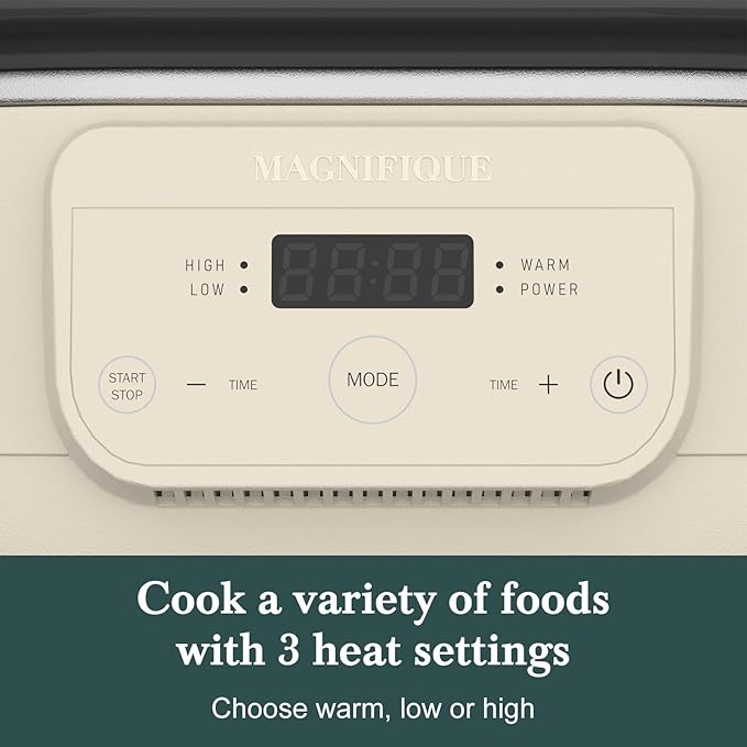 6 Quart Programmable Slow Cooker Removable Healthy Nonstick Crock Pot - Small Kitchen Appliance for Family Dinners - Serves 6+ People - Heat Settings: Keep Warm Oatmeal Oatmeal