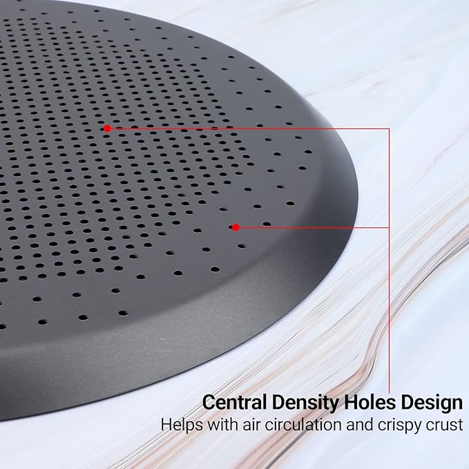 Beasea Pizza Pan with Holes, 13 Inch Pizza Pan Aluminum Alloy Round Vented Pizza Pans Heavy Duty Pizza Crisper Pan Pizza Baking Tray Bakeware for Home Restaurant Kitchen